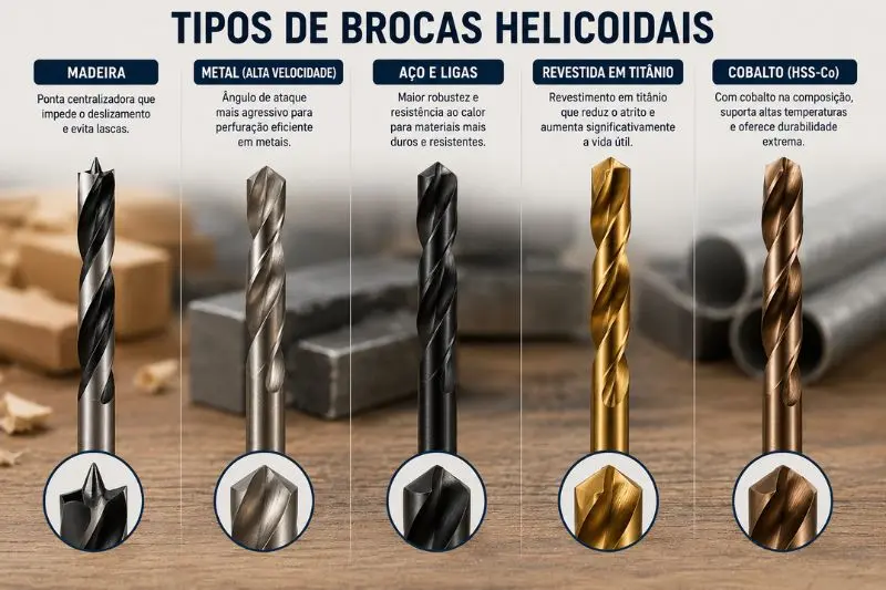 Tipos de brocas helicoidais